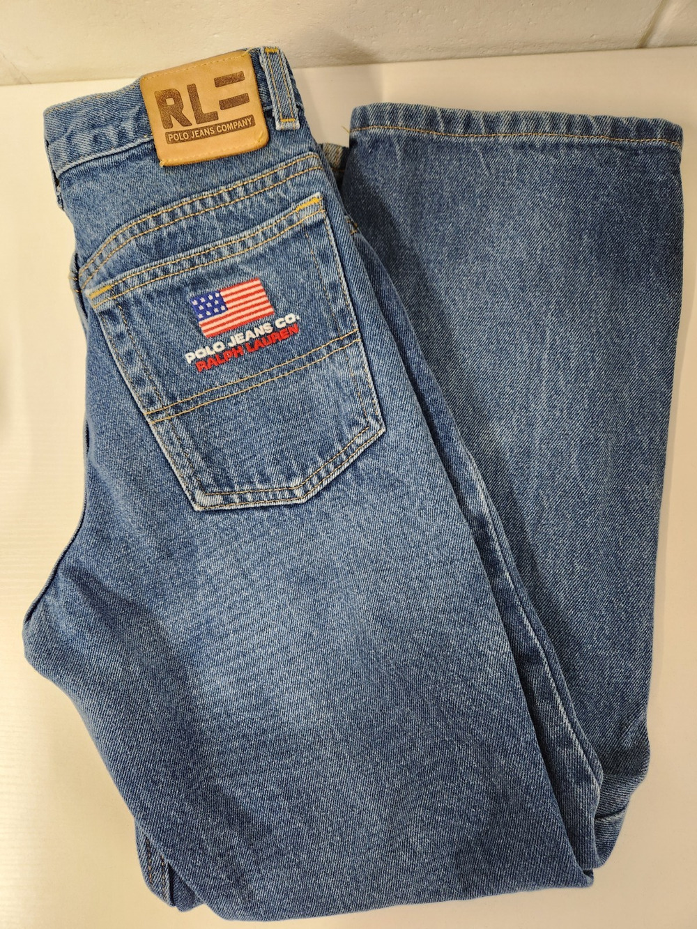 Vtg. Polo Jeans Co. By Ralph Lauren Dark Wash Denim Jeans Size 12 (Measured 6-8)